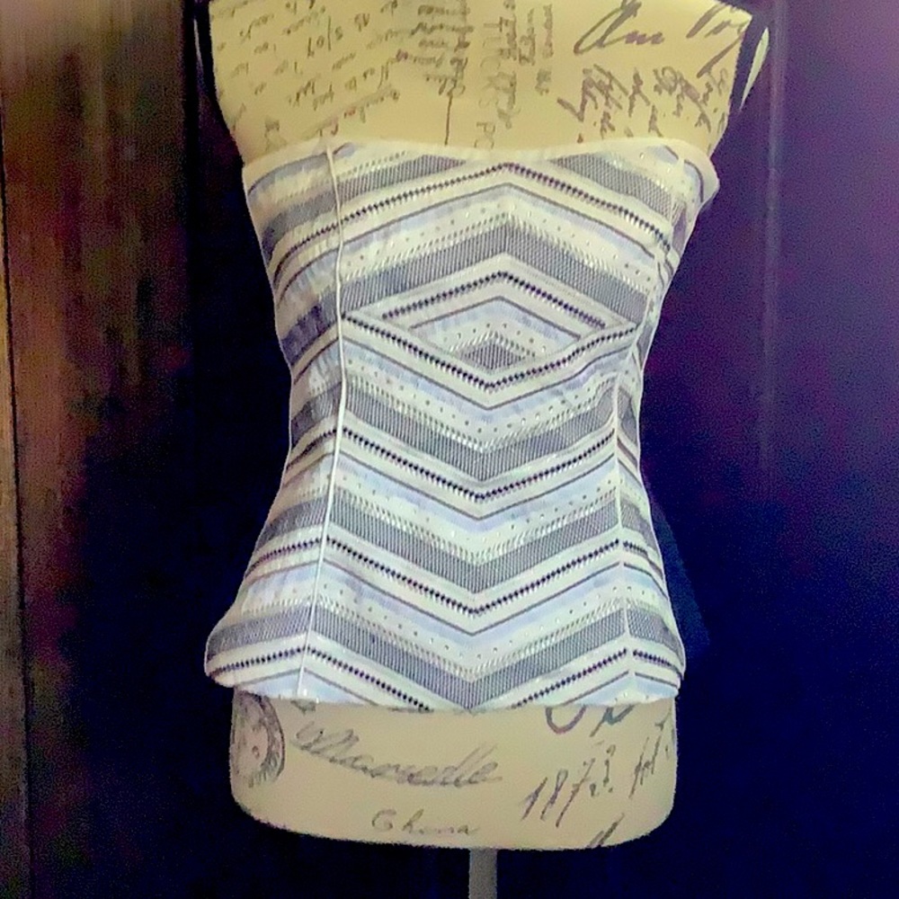 Strapless embellished form fitting top